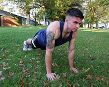 man doing pushups