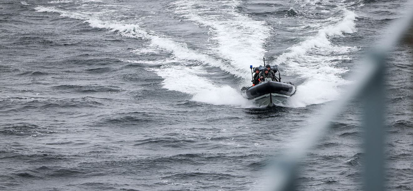 HMS Albion’s Starboard Sea boat conducting drills in the Baltic Sea.