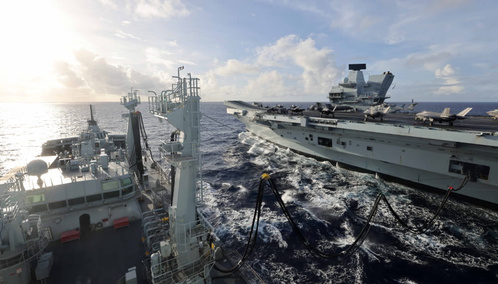 Royal Navy ships next to each other 