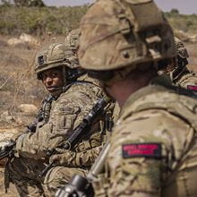  Royal Marines Commandos during live firing training 