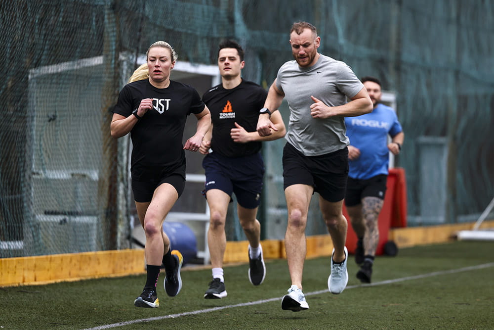 Competitors running during the CLYROX event.