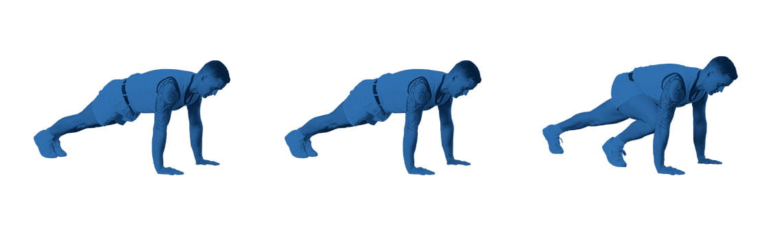 Steps for performing a squat thrust
