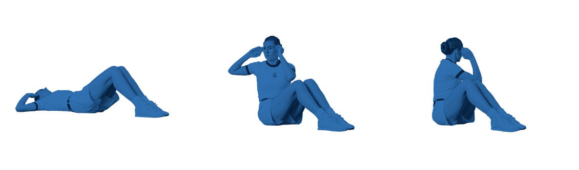 Steps for performing a sit-up twist