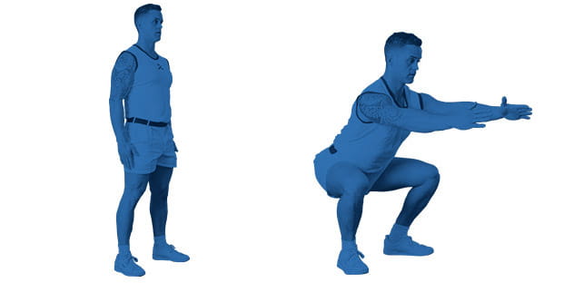 Steps for performing a squat