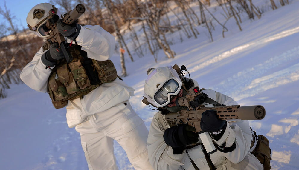 Royal Marines in the snow