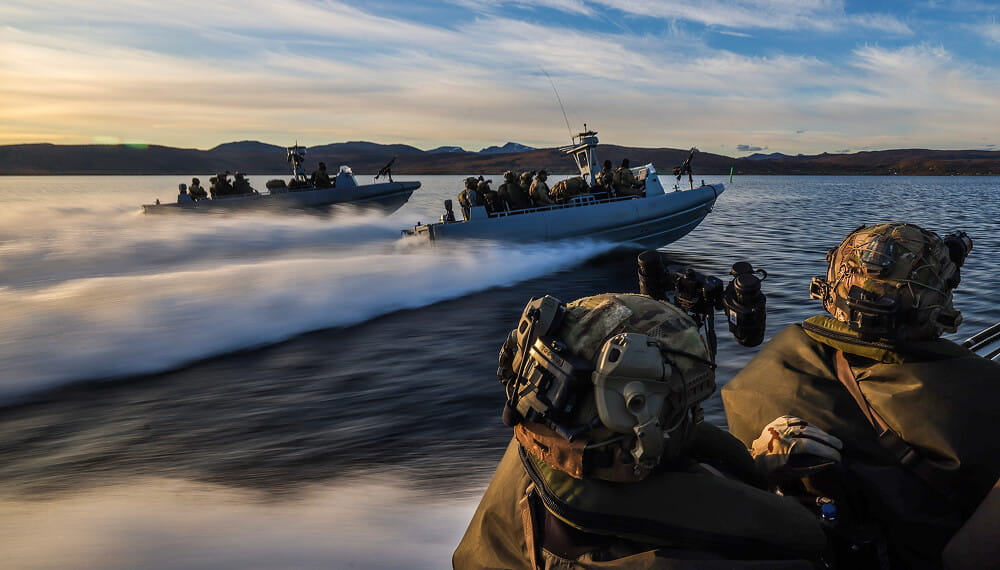 Royal Marines on small boats