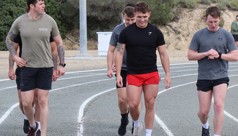 royal-navy-careers-life-in-the-royal-marines-10 Picture shows Royal Marines running. Sport is a central part of life as a Royal Marine. It contributes to your ongoing fitness, keeping you in peak condition to cope with the rigours of everyday life.