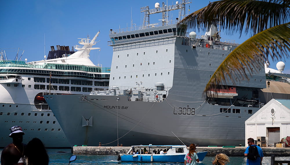 royal-navy-careers-RFA-apprenticeships-06 Mounts Bay whilst deployed in the Caribbean. The UK maintains a year-round Naval presence in the Caribbean, providing humanitarian assistance and disaster relief.