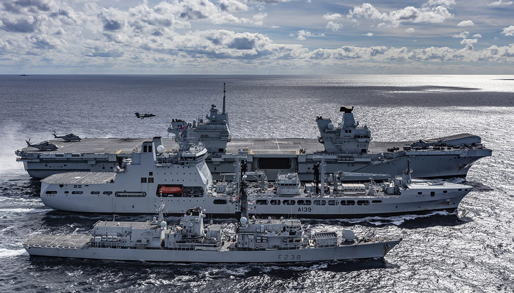 Photex of westland 19 units HMS Queen Elizabeth, HMS Dragon, HMS Northumberland and RFA Tideforce in company with c and USS Philippine sea. 