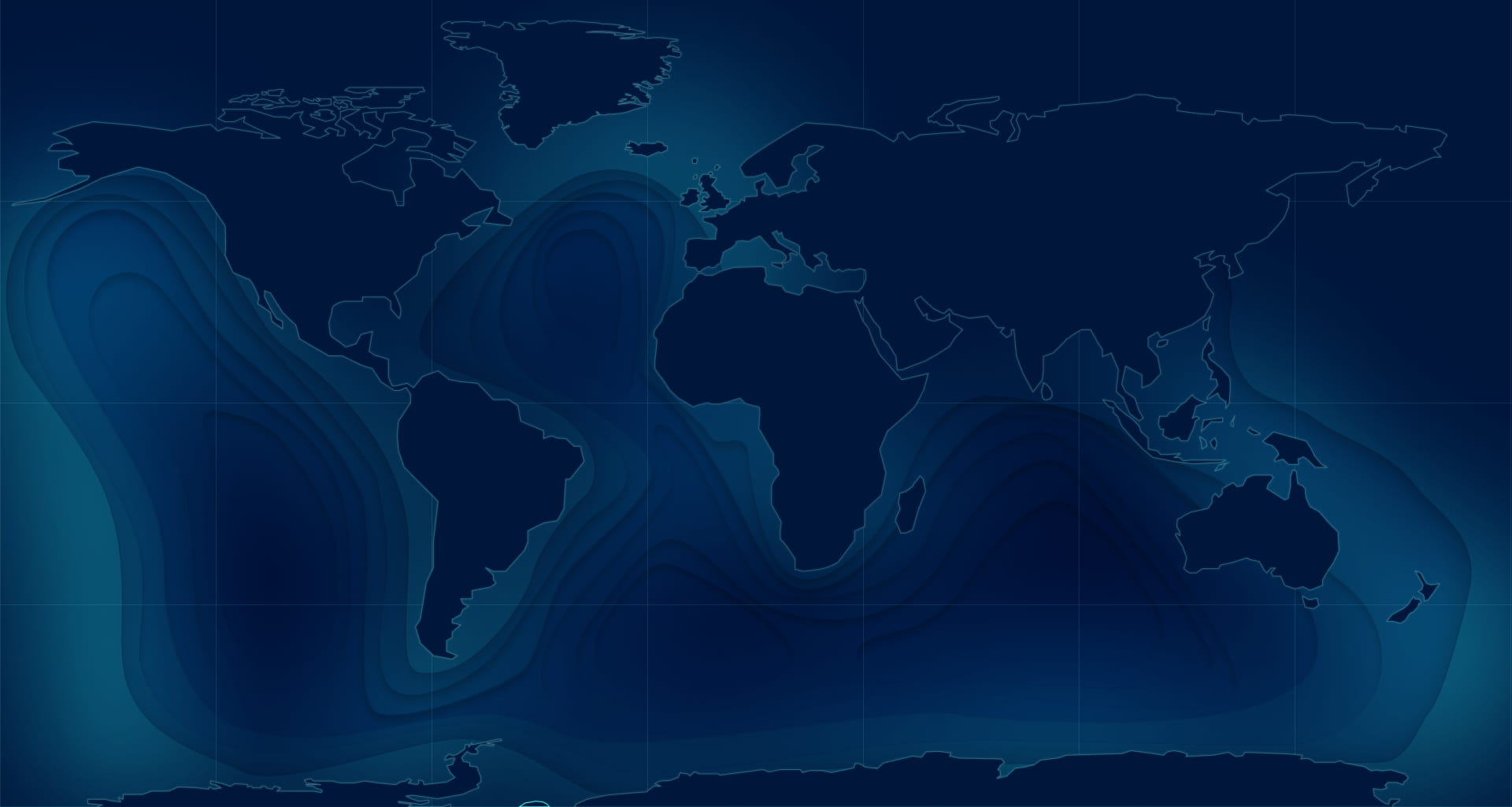 A decorative map of the world in blue
