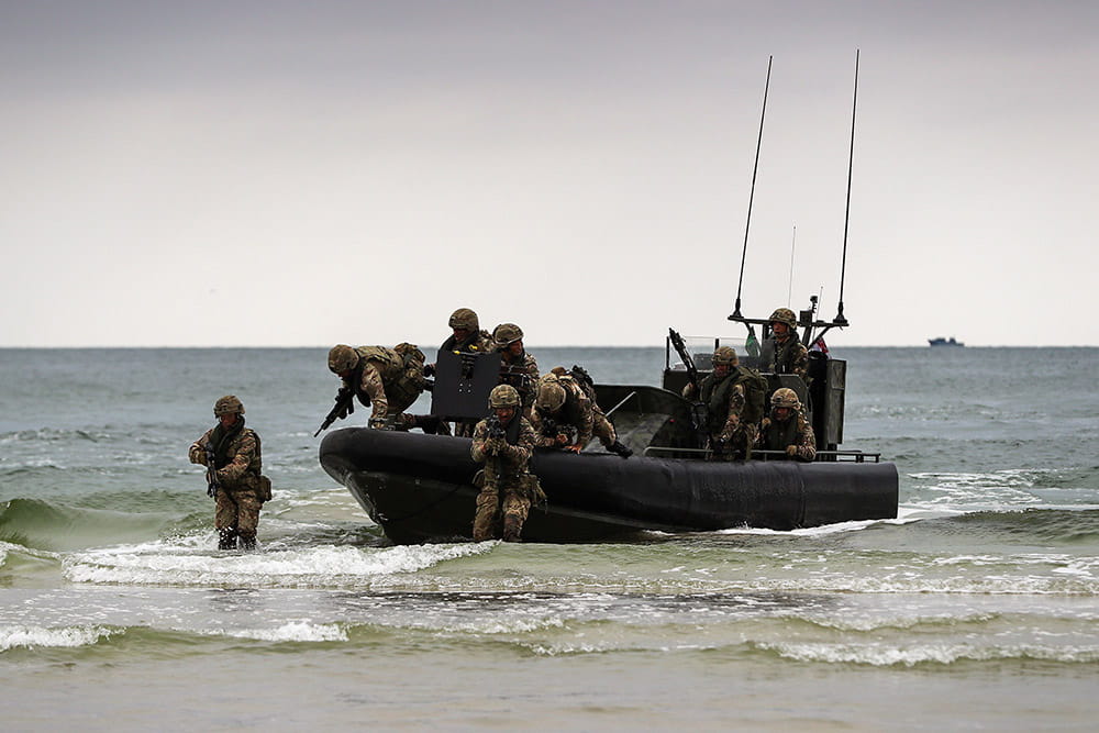 Royal-Navy-Equipment-Commando-By-Sea-02-Offshore-Raiding-Craft Royal Marines from 45 Commando disembarking the Offshore Raiding Craft