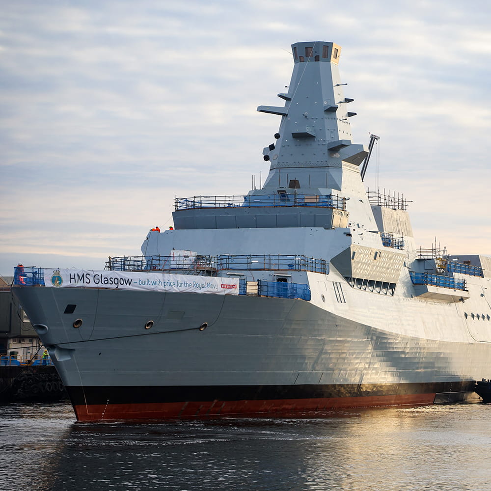 HMS Glasgow in the Clyde, Scotland