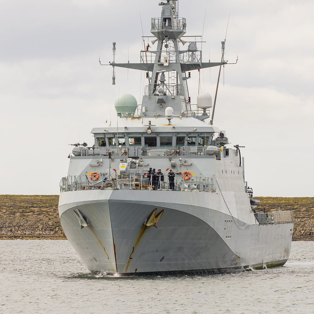 Royal Navy ship, HMS Forth in the Faulkland Islands