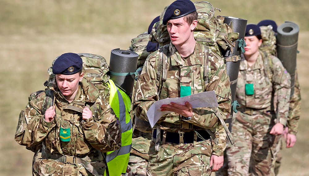 Rookie sailors hiking on Salisbury Plain