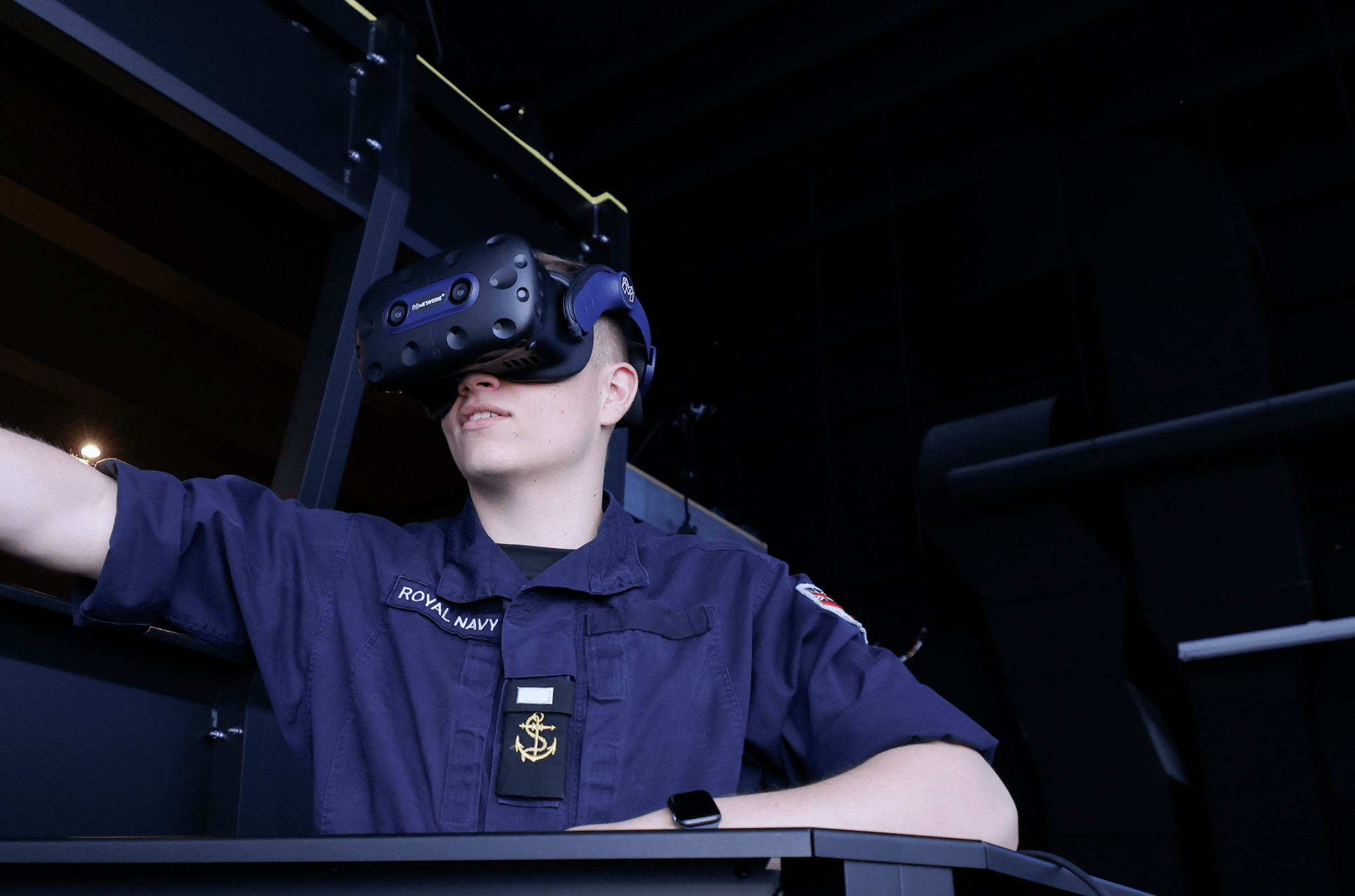 Navy personnel with VR Headset